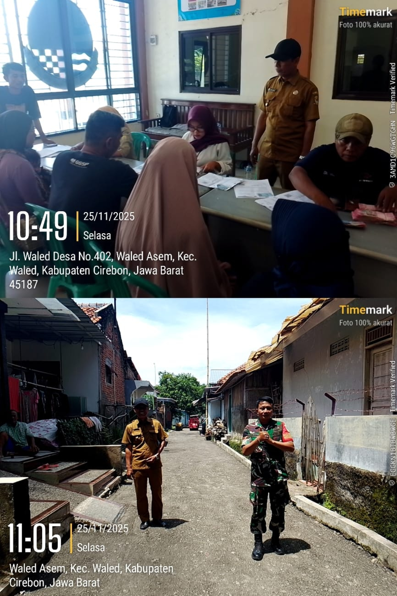 Pemdes Waled Asem Pembagian BLT Kesra dan Pengaspalan Jalan Dusun Balong 2