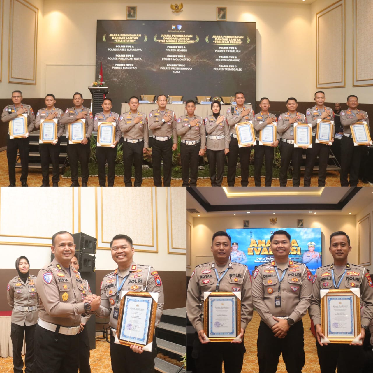 Satlantas Polres Pasuruan menerima penghargaan bergengsi dari Direktorat Lalu Lintas (Ditlantas) Polda Jawa Timur