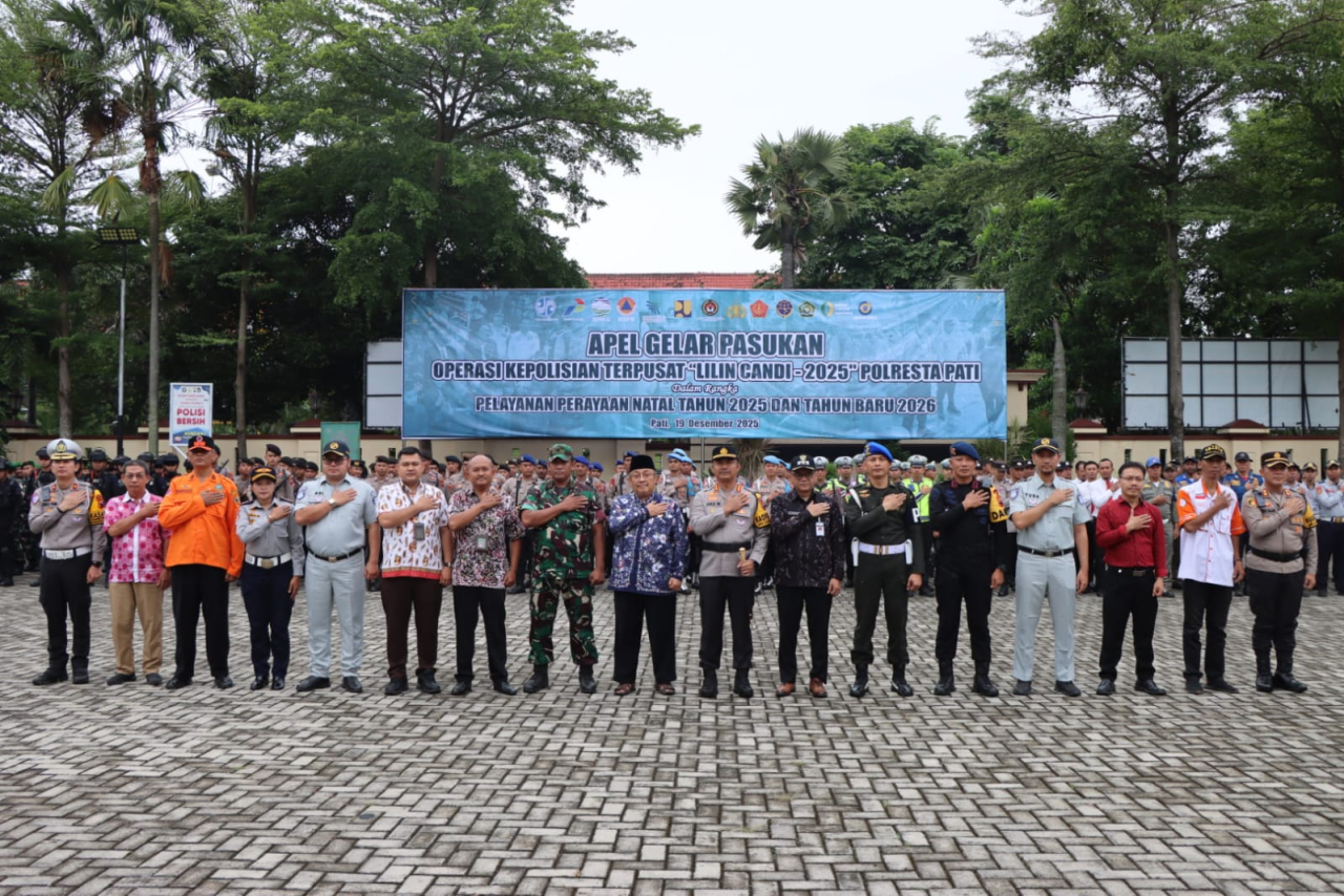 Apel Gelar Pasukan Operasi Lilin 2025 Digelar, Kapolresta Pati Tegaskan Kesiapan Maksimal Amankan Nataru