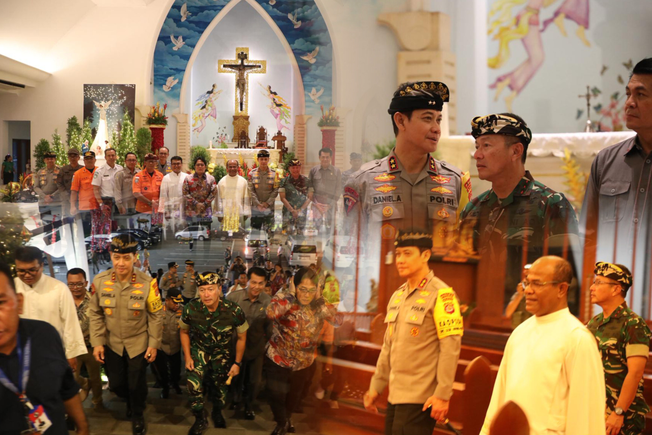Kapolda Bali Bersama Forkopimda Cek Ibadah Pergantian Tahun di Gereja Fransiskus Xaverius Kuta