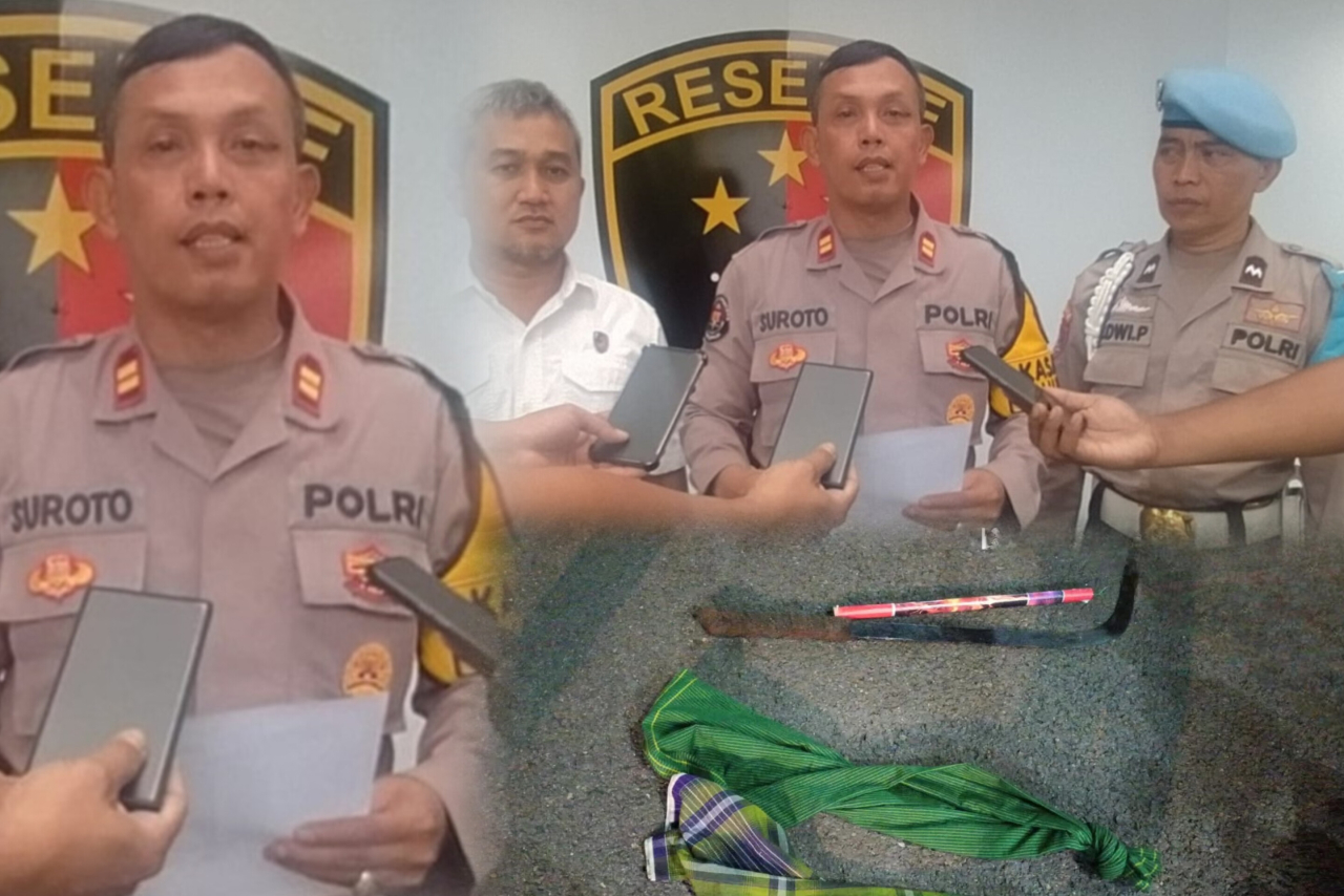 Polres Tanjung Perak Amankan Empat Pemuda Diduga Hendak Tawuran Perang Sarung & Sajam di Surabaya