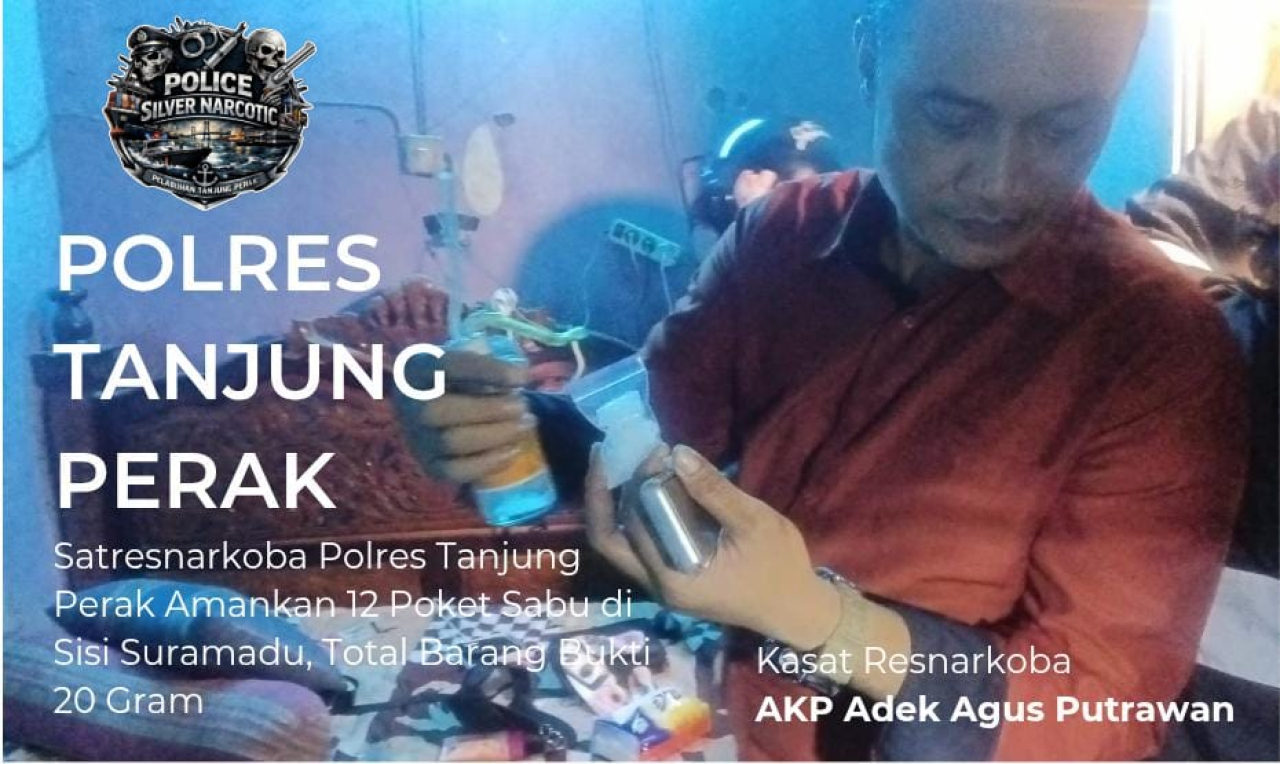 Satresnarkoba Polres Tanjung Perak Gagalkan Peredaran 12 Poket Sabu di Kawasan Suramadu, Amankan 20 Gram Barang Bukti