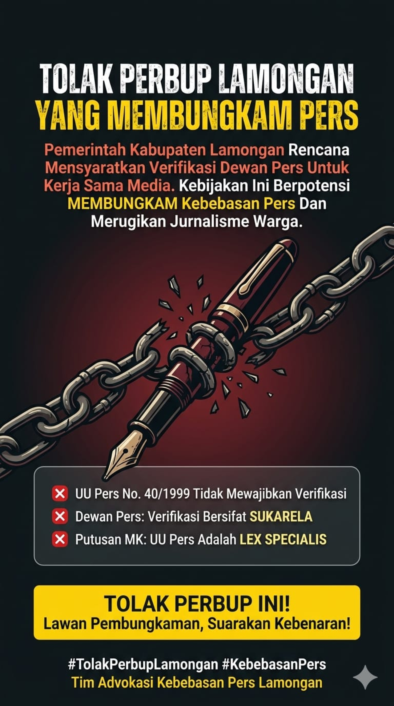Rencana Perda Pers Lamongan Tuai Polemik, Sejumlah Komunitas Wartawan Suarakan Kritik