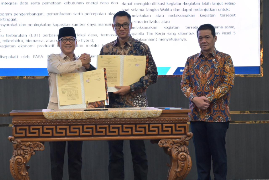 PLN–Kemendes PDT Teken MoU, Dorong Gaya Hidup Listrik untuk Perkuat Kemandirian dan Ekonomi Desa