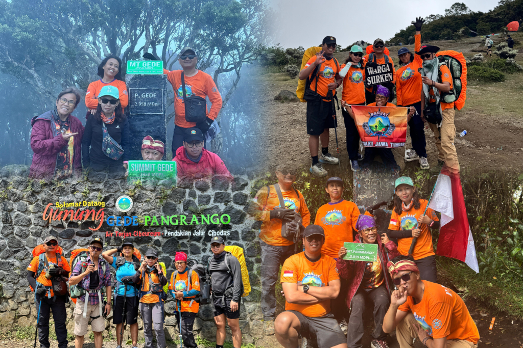 PENDAKI JAWA TIMUR Taklukkan Kabut dan Hujan dalam Ekspedisi Lintas Gunung Gede Pangrango